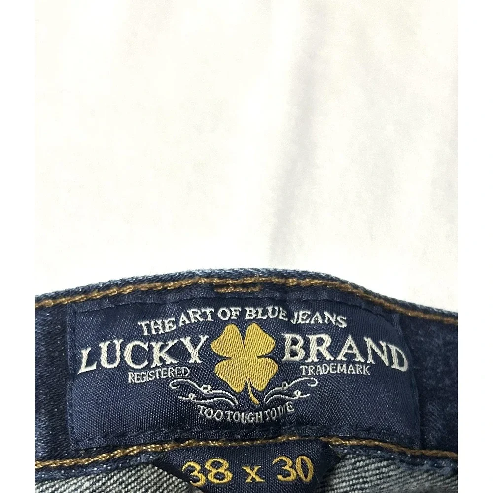 Lucky Brand 221 Original Straight Jeans Mens 38x30 (38x29) Blue Med Wash Stretch